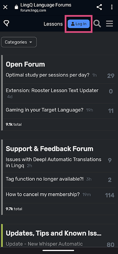 Forum Opening on Phone through LingQ app (2)