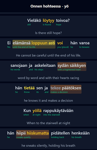 Phrases are saved