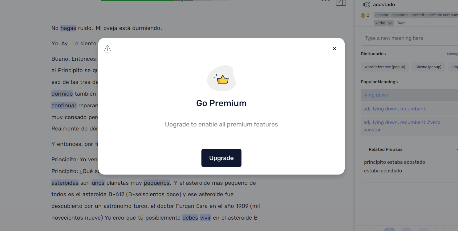 How to stop Go Premium pop-up - Support & Feedback Forum - LingQ