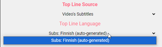 subtitle options